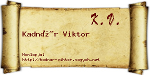 Kadnár Viktor névjegykártya